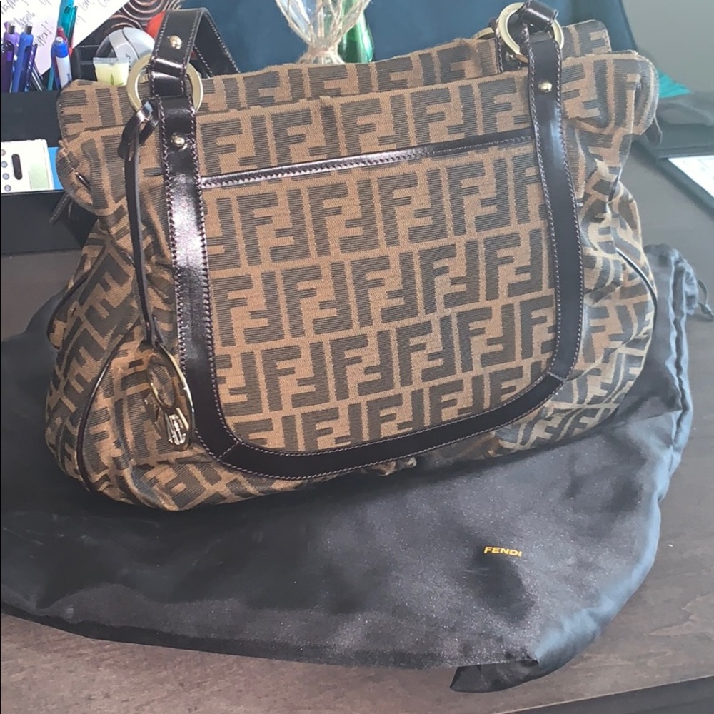 Fendi Tobacco Zucca Print Canvas Chef Large Tote